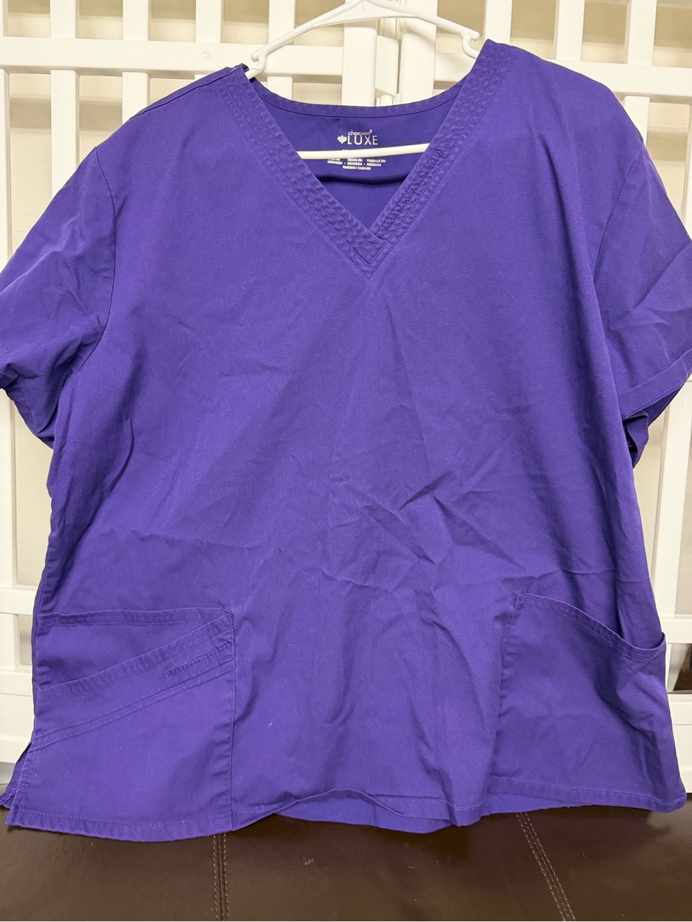 Luxe Women’s Deep Purple V-Neck Scrub Top